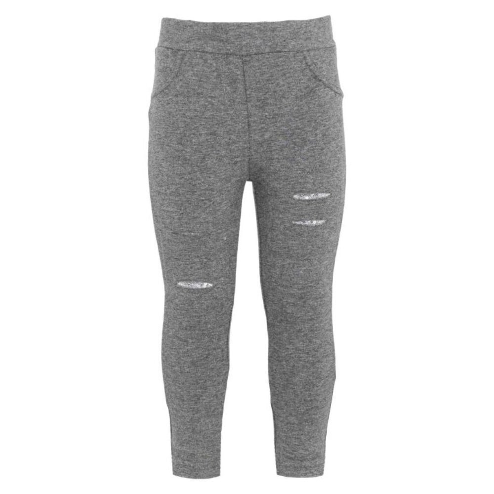 LOSAN GRAY LEGGINGS IN BRUSHED FLEECE WITH INNER PATCHS
